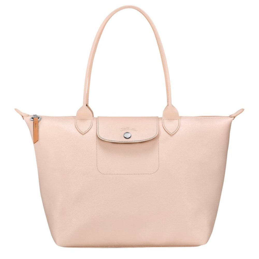 ❤️ NWT Longchamp Le Pliage City Medium Shoulder Tote Bag NUDE 100% Authentic
